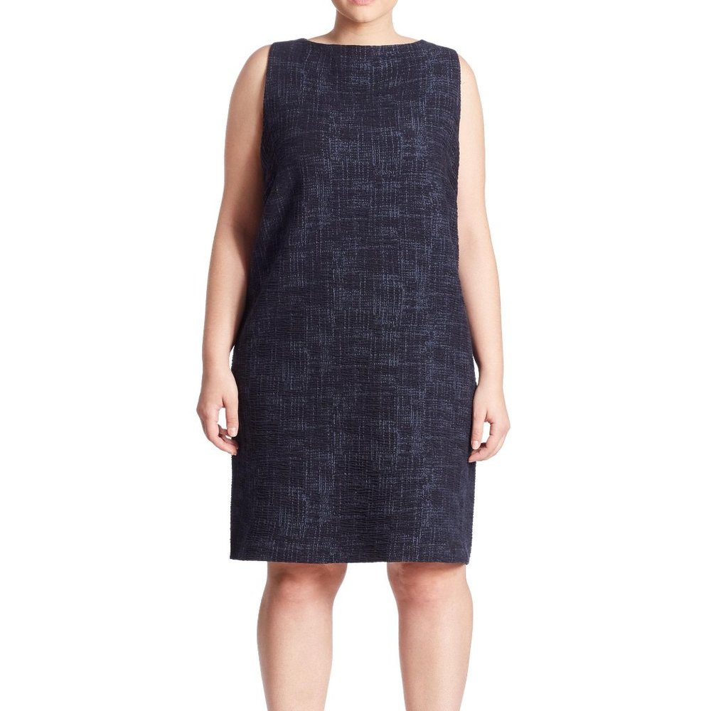 Eileen Fisher Sleeveless Crosshatch Shift Dress 2X